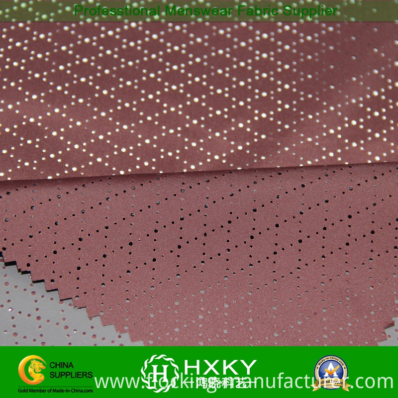 Polyester Coated Mesh Fabric with Diamond Pattern for Outerwear